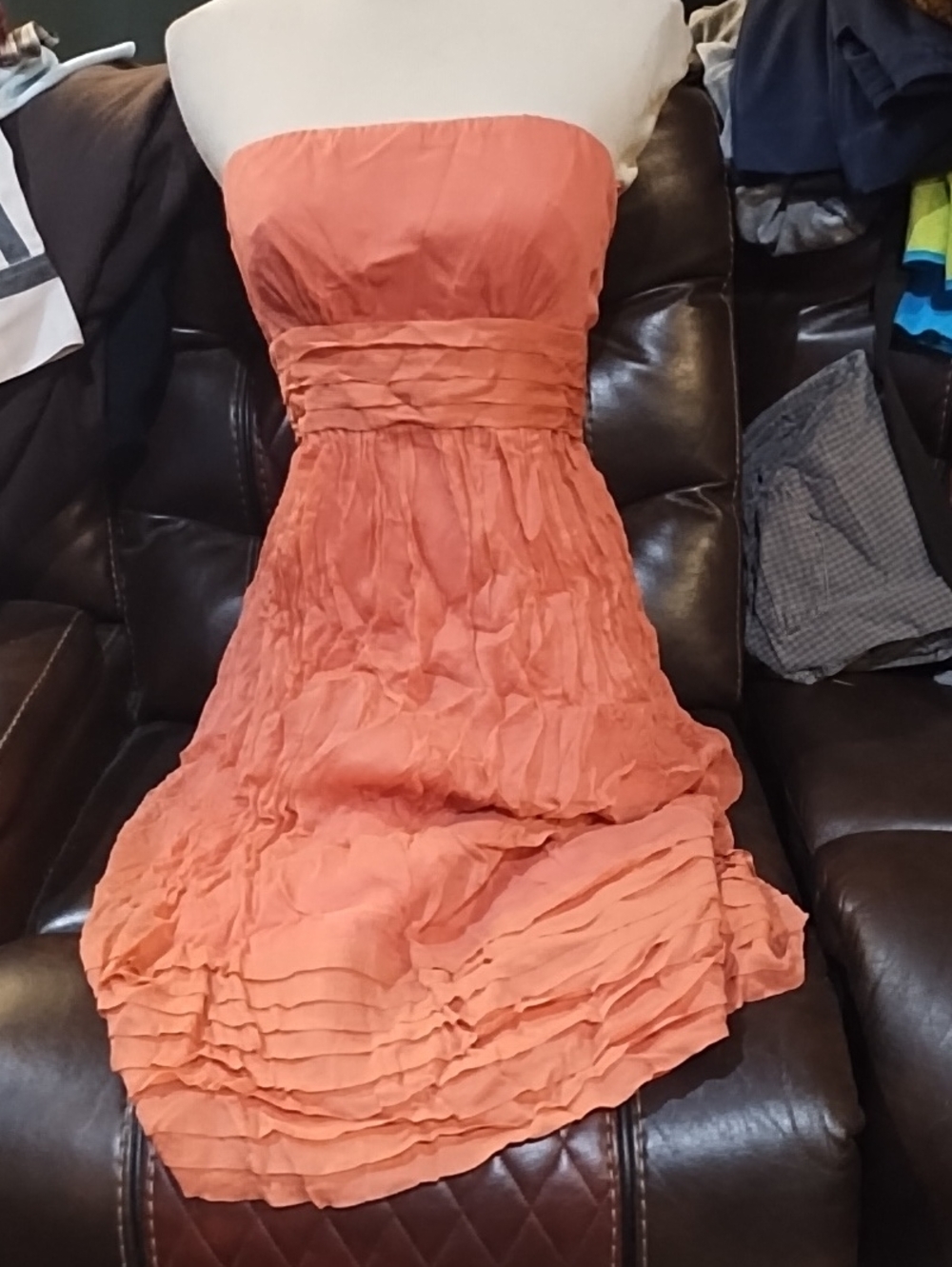 J. Crew Salmon  Strapless Tiered Dress
